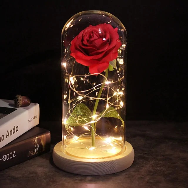 Enchanted Glass Rose Decoration