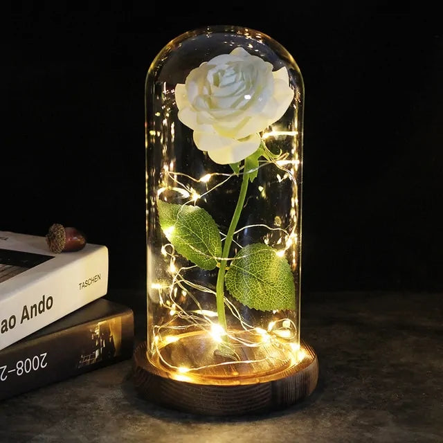 Enchanted Glass Rose Decoration