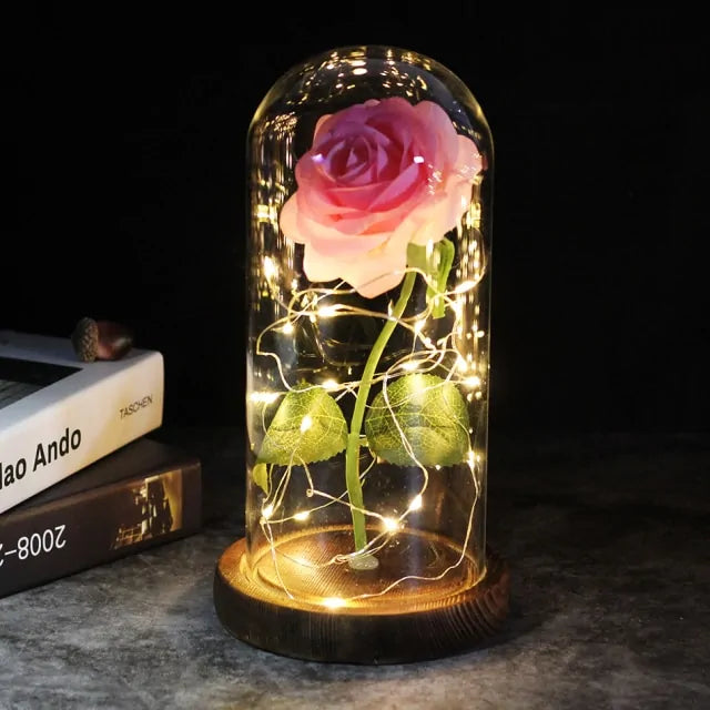 Enchanted Glass Rose Decoration